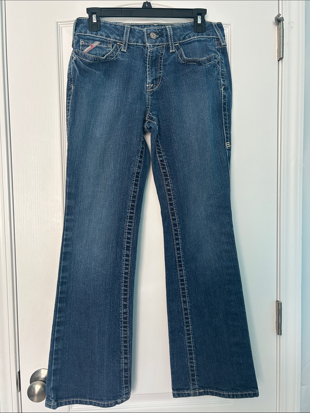 Ariat Women's Mid-Rise Bootcut Jeans in Indigo Wash FR Work Pant size 28S